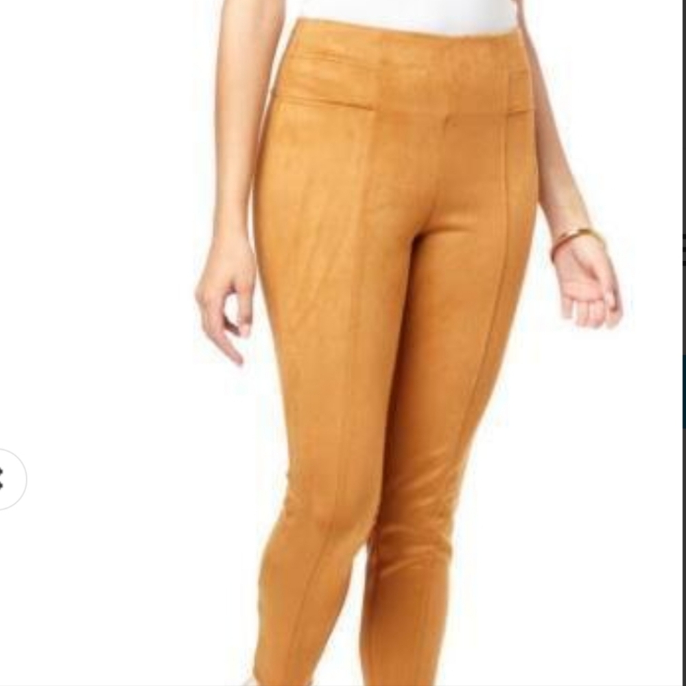 G by Giuliana Black Label Faux Suede Skinny Pant Size 10 Camel NWOT